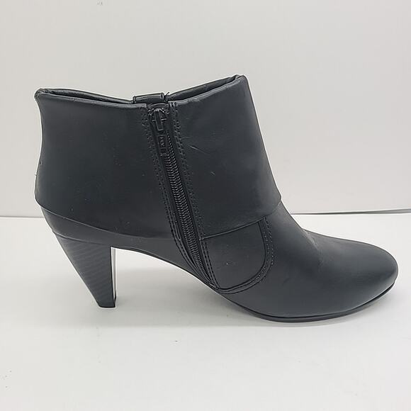 Mudd Black Faux Leather High Heel Ankle Boots Zip Booties Y2k 90s Size 10 - Picture 7 of 15